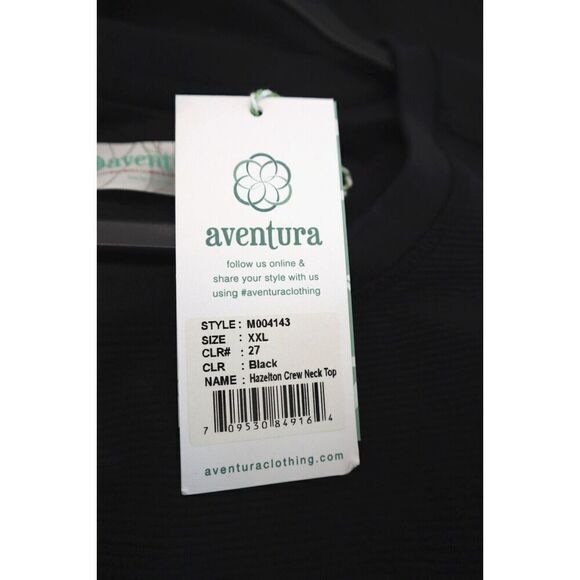 Aventura Clothing M004143 Women's Sz 2XL Black Hazelton Crew Neck L/S Top - Picture 5 of 13